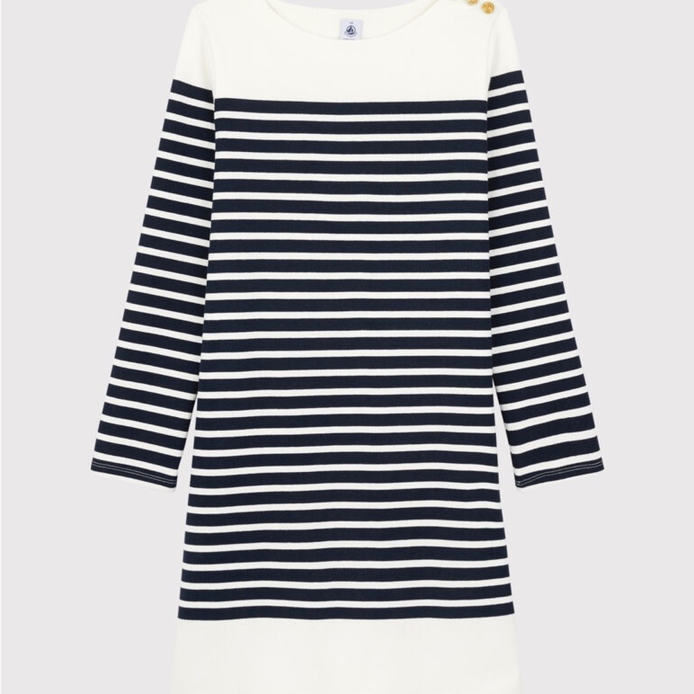 Petit Bateau Cream Knit Dress, mini